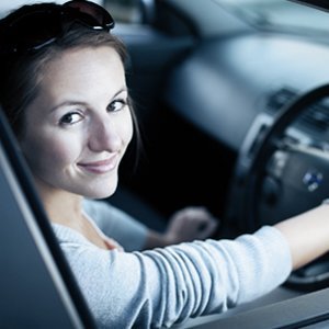 Woman in car